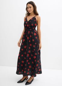 Maxikleid aus flie&szlig;ender Viskose in schwarz, Gr&ouml;sse 36, bonprix