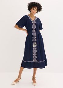 Midikleid aus flie&szlig;ender Viskose in blau, Gr&ouml;sse 36, bonprix
