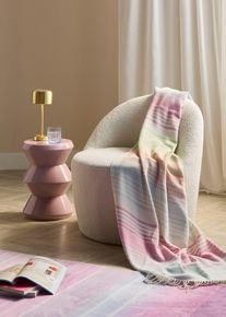 hochwertige Kuscheldecke mit Fransen in rosa, 130x170 cm, bonprix