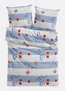 Linon-Bettw&auml;sche in blau, 135x200 cm, 100% Baumwolle, bonprix