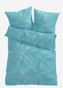 Seersucker-Bettw&auml;sche in blau, 135x200 cm, bonprix