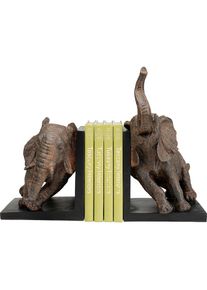 KARE Design, Buchst&uuml;tze &raquo;Buchst&uuml;tze Elephants 25 (2/Set)&laquo;, braun, Polyresin