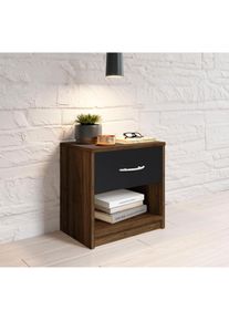 Schlafkontor, Nachttisch &raquo;Pepe&laquo; Breite 39 cm, columbia nussbaumfarben, schwarz, B/H/T: 39 cm x 41 cm x 28 cm