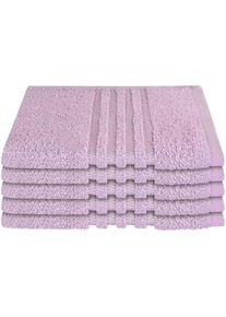 Schiesser, G&auml;stehandt&uuml;cher &raquo;Milano aus 100% Baumwolle mit eleganter Bord&uuml;re in Hoch-Tief-Optik&laquo; Made in Green, rosa, Frottier, Frottier, 5 Stk.