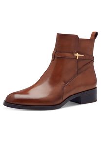 Tamaris, Unisex, Stiefelette , Blockabsatz, Businessschuh, Ankleboots mit T-Logoverszierung, cognac used, 37, Klassische Stiefelette mit praktischem 