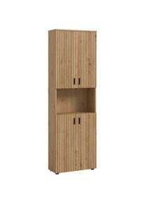 Welltime, Welltime Hochschrank &raquo;MANI, H&ouml;he: 192 cm, Paneeloptik, 1 offenes Fach, 8 F&auml;cher&laquo; Hochschrank, Bad-Hochschrank, Bad-Schrank, Bad, Badezimmer,