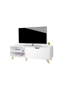 Relaxdays, Relaxdays TV-Board &raquo;Vintage Style 140 cm, 60 Zoll&laquo;, wei&szlig;, MDF, B/H/T: 140 cm x 50 cm x 40 cm