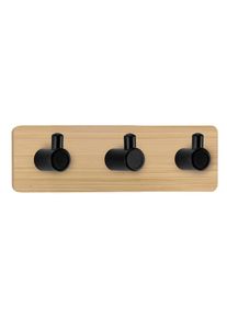 Kleine Wolke, Wandgarderobe &raquo;Bamboo Pin Hook Trio&laquo;, natur, Bambus, B/H/T: 18 cm x 4,5 cm