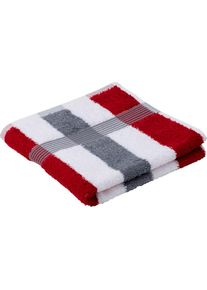 G&ouml;zze G&ouml;zze, Handt&uuml;cher &raquo;New York&laquo; im Set, gestreift, mit strukturierter Borte, bordeaux, wei&szlig;, Walkfrottee, Obermaterial: 100% Baumwolle, 2 Stk.