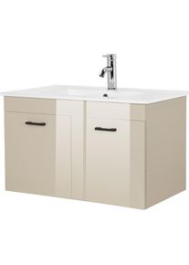 Welltime, Welltime Waschtisch &raquo;Florenz, Breite 60cm, 2 T&uuml;r, 2 F&auml;cher, MDF-Front&laquo; Set, Waschtisch inklusive Waschbecken, Waschplatz mit 2 T&uuml;ren,in 