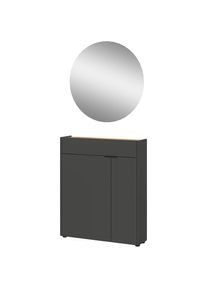 Germania, Germania Garderoben-Set &raquo;Ameca&laquo; 2 Stk. tlg., graphit, navarra, eiche, nachbildung, Holzwerkstoff, B/H/T: 83 cm cm x 200 cm cm x 22 cm cm