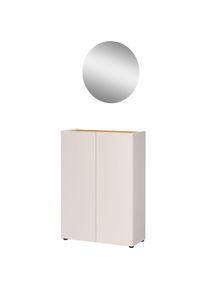 Germania, Germania Garderoben-Set &raquo;Alviano&laquo; 2 Stk. tlg., kaschmir, navarra, eiche, nachbildung, Glas, Holzwerkstoff, B/H/T: 74 cm cm x 200 cm cm x 33 