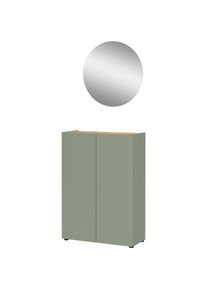 Germania, Germania Garderoben-Set &raquo;Alviano&laquo; 2 Stk. tlg., taupegr&uuml;n, navarra, eiche, nachbildung, Glas, Holzwerkstoff, B/H/T: 74 cm cm x 200 cm cm x 33