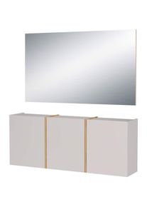 Germania, Germania Garderoben-Set &raquo;GW-Libbiano Plus&laquo; 2 Stk. tlg., kaschmir, navarra, eiche, nachbildung, Glas, Holzwerkstoff, B/H/T: 138 cm cm x 200 