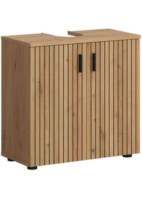 Welltime, Welltime Waschbeckenunterschrank &raquo;Mani, Paneeloptik, 2 T&uuml;ren, 2 F&auml;cher&laquo; 1 Stk. tlg. WBU, Waschbeckenunterschrank, Bad, Badezimmer, 