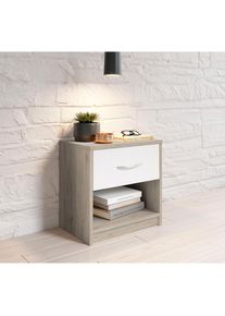 Schlafkontor, Nachttisch &raquo;Pepe&laquo; Breite 39 cm, eichefarben san remo, wei&szlig;, B/H/T: 39 cm x 41 cm x 28 cm