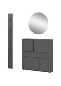 Germania, Germania Garderoben-Set &raquo;GW-Ameca 2.0&laquo; 3 Stk. tlg., graphit, Holzwerkstoff, B/H/T: 140 cm cm x 200 cm cm x 25 cm cm