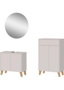 Germania, Germania Badm&ouml;bel-Set &raquo;GW-Arnea&laquo; 3 Stk. tlg., kaschmir, Holzwerkstoff