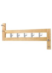 Hofmann Living And More, HOFMANN LIVING AND MORE Garderobenpaneel in verschiedenen Farben mit 5 Haken, naturfarben, Massivholz, B/H/T: 60 cm x 36 cm x
