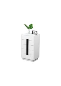 Relaxdays, Relaxdays Kommode &raquo;mit 5 Schubladen 88 x 50 x 40 cm&laquo;, schwarz, wei&szlig;, MDF, Melamin, B/H/T: 50 cm x 88 cm x 40 cm