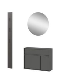 Germania, Germania Garderoben-Set &raquo;GW-Ameca 2.0&laquo; 3 Stk. tlg., graphit, Holzwerkstoff, B/H/T: 113 cm cm x 200 cm cm x 25 cm cm