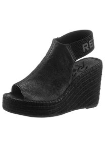 Replay, Unisex, Sandalette &raquo;Tyne&laquo; , Sommerschuh, Sandale, Keilabsatz, mit Glitzerlogo an der Ferse, schwarz, 37, Trendiger Sommerschuh mit Gummizug