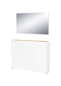 Germania, Germania Garderoben-Set &raquo;GW-Libbiano&laquo; 2 Stk. tlg., wei&szlig;, navarra, eiche, nachbildung, Holzwerkstoff, B/H/T: 138 cm cm x 105 cm cm x 25 cm cm