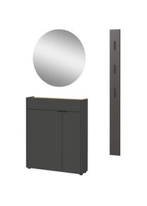 Germania, Germania Garderoben-Set &raquo;Ameca&laquo; 3 Stk. tlg., graphit, navarra, eiche, nachbildung, Holzwerkstoff, B/H/T: 113 cm cm x 200 cm cm x 22 cm cm