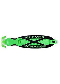 KLEVER Sicherheitsmesser XChange 35 KLEEN, antibakteriell, mit Bandspalter/Umh&auml;nge&ouml;se, L 165 x B 38 x H 10 mm, gr&uuml;n-schwarz