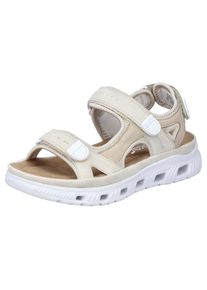 Rieker Sport, Unisex, RIEKER Sport Sandale , Sommerschuh, Sandalette, Plateauabsatz, mit Klettriemchen, creme, 42, Trendige Sandale mit 