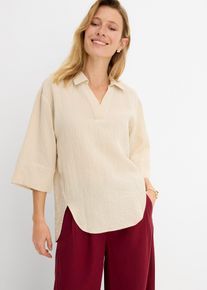 Tunika aus softem Viskose-Mix in beige, Gr&ouml;sse 52, bonprix