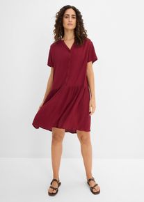 Tunika-Kleid mit Crinkle-Effekt aus softer Viskose in rot, Gr&ouml;sse 46, bonprix