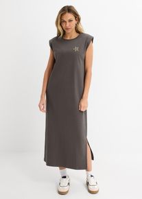 Shirtkleid aus reiner Bio-Baumwolle in grau, Gr&ouml;sse 44/46 (L), 100% Baumwolle, bonprix