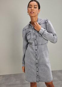 Kurzes Jeanskleid in grau, Gr&ouml;sse 40, aus &uuml;ber 80% Baumwolle, bonprix
