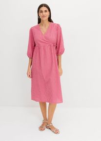 Baumwollkleid in Wickeloptik in rot, Gr&ouml;sse 44, 100% Baumwolle, bonprix