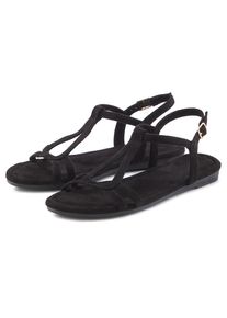 Vivance, Unisex, Sandale &raquo;Sandalette, offener Schuh, Sommerschuh&laquo; aus weichem Material VEGAN, schwarz, 37, Aus weichem anschmiegsamen 