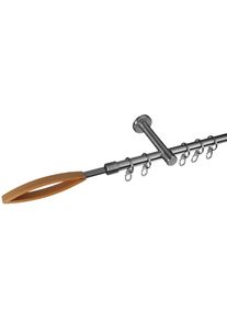 Liedeco, Gardinenstange &raquo;Stil Skagen&laquo; &Oslash; 16 mm 1 l&auml;ufig-l&auml;ufig Fixmass 2-l&auml;ufig im Fixmass &Oslash; 16 mm, edelstahlfarben, Edelstahl, Holzwerkstoff