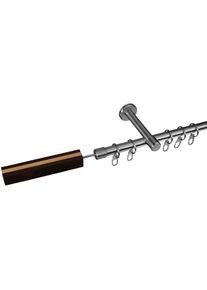 Liedeco, Gardinenstange &raquo;Stil Viborg&laquo; &Oslash; 16 mm 1 l&auml;ufig-l&auml;ufig Fixmass 1-l&auml;ufig im Fixmass &Oslash; 16 mm, edelstahlfarben, Edelstahl, Holzwerkstoff