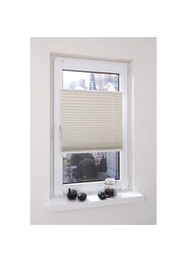 Liedeco, Plissee &raquo;Klemmfix Thermo&laquo; verdunkelnd energiesparend ohne Bohren verspannt, beige, Obermaterial: 100% Polyester