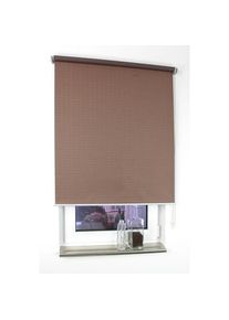 Liedeco, Seitenzugrollo &raquo;Struktur&laquo; verdunkelnd energiesparend mit Bohren Uni, im Festmass, braun, Polyester