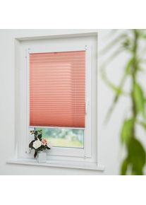 Liedeco, Plissee &raquo;Lachs&laquo; Lichtschutz ohne Bohren verspannt, lachs, wei&szlig;, Obermaterial: 95% Polyester, 5% sonstige Fasern