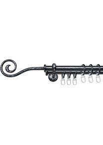 Liedeco, Gardinenstange &raquo;Esp Spirale&laquo; &Oslash; 16 mm 2 l&auml;ufig-l&auml;ufig Fixmass 2-l&auml;ufig im Fixmass &Oslash; 16 mm, schwarz, silber, Metall