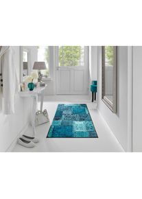 wash+dry by Kleen-Tex, wash+dry by Kleen-Tex L&auml;ufer &raquo;Vintage Patches&laquo; rechteckig 7 mm H&ouml;he Schmutzfangl&auml;ufer, modernes Patchwork Design, rutschhemmend