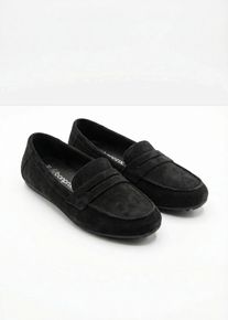 Loafer aus Veloursleder in schwarz, Gr&ouml;sse 40, bonprix
