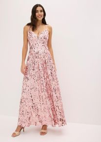 Abendkleid mit Paillettenstickerei in rosa, Gr&ouml;sse 54, bonprix