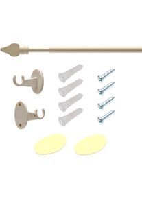 Liedeco, Scheibenstange &raquo;Mailand&laquo; &Oslash; 8 mm 1 l&auml;ufig-l&auml;ufig ausziehbar, creme, wei&szlig;, Kunststoff, Metall