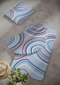 Tapis de bain &agrave; m&eacute;moire de forme en bleu1 (Tapis pour WC sur pied 45/50cm), bonprix