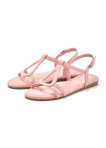 Vivance, Unisex, Sandale &raquo;Sandalette, offener Schuh, Sommerschuh&laquo; aus weichem Material VEGAN, ros&eacute;, 40, Aus weichem anschmiegsamen Velourslederimitat 