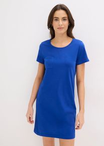 Lot de 2 chemises de nuit courtes 100% coton en bleu, Taille 56/58 (3XL), 100% coton, Couleur/Motif: bleu cobalt+noir, bonprix