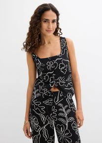 Gilet blazer sans manches en noir, Taille 44, Couleur/Motif: noir imprim&eacute;, bonprix